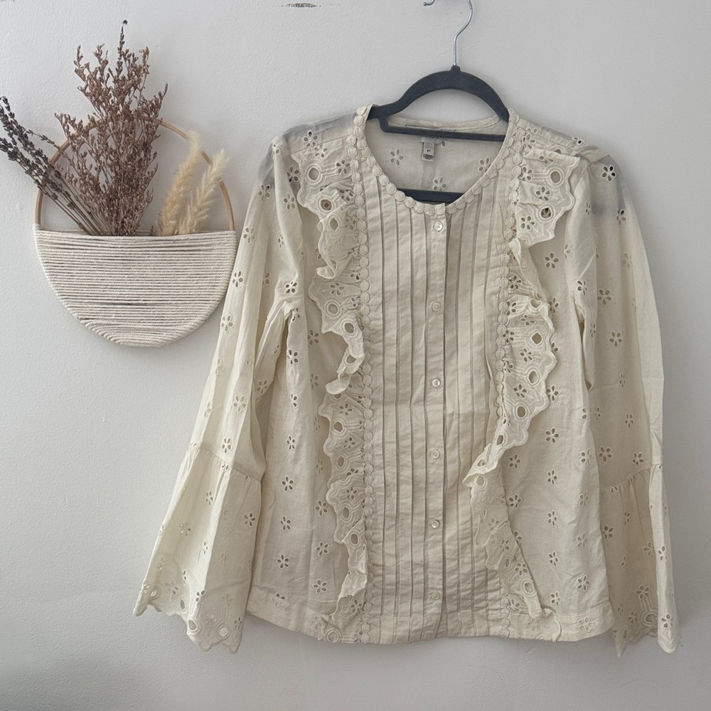 J. Crew Cream Lace Women's Top